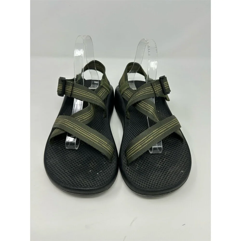 Chaco Z/1 Classic Sport Sandals Men's Olive Green Striped Adjustable Size 9